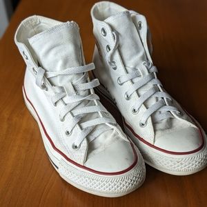 White Converse High Tops - Women's 7